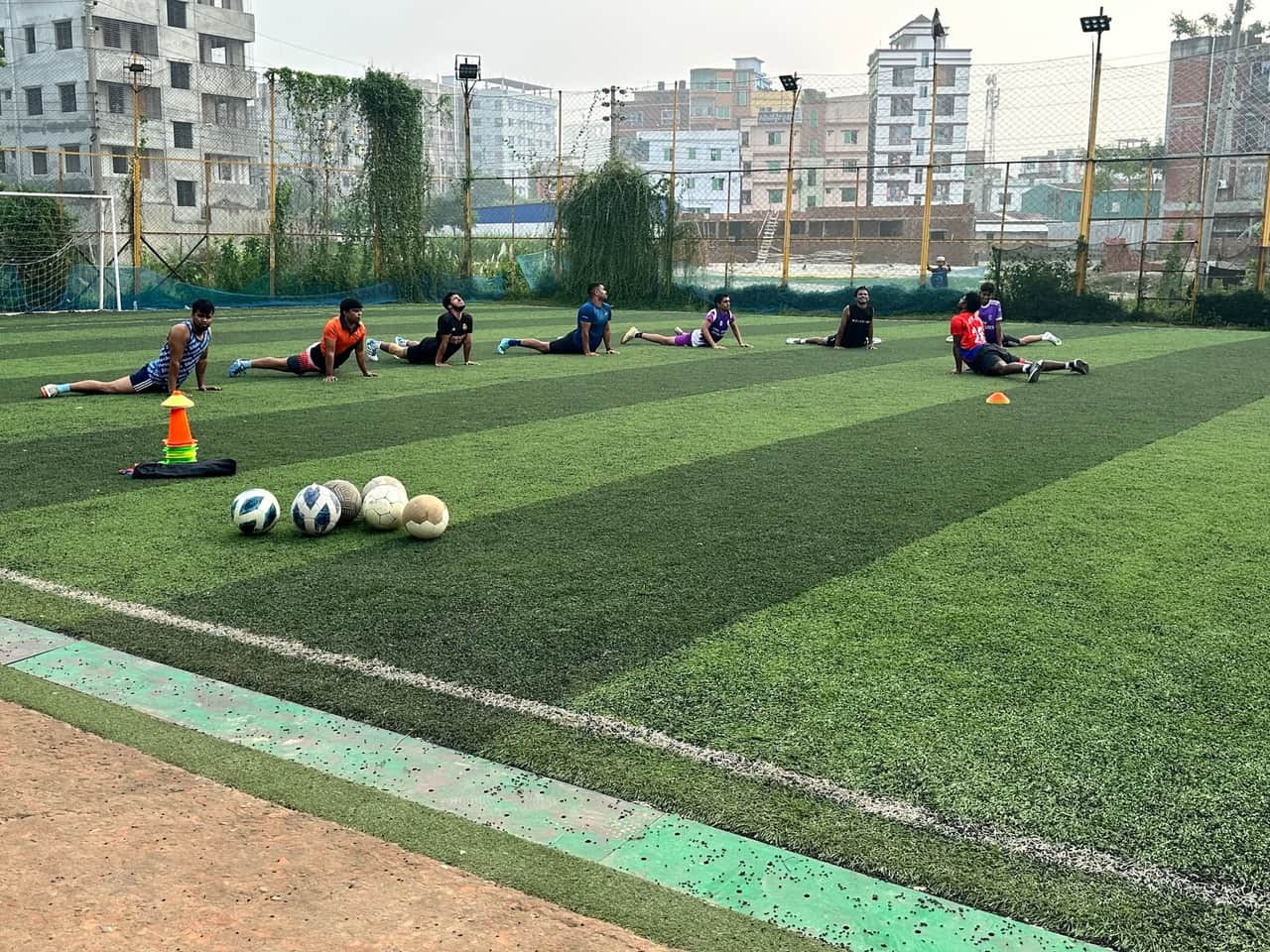Match action at Kick-Zone — player chasing the ball
